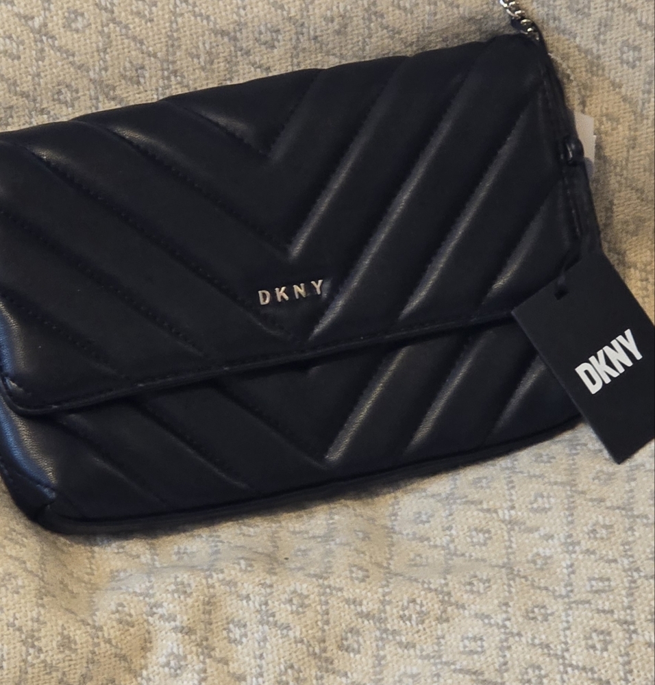 DKNY Black Quilted Clutch
